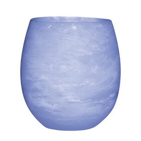 Slant Collections 10-06785-006 Resin Stemless Wine Glass - Blue