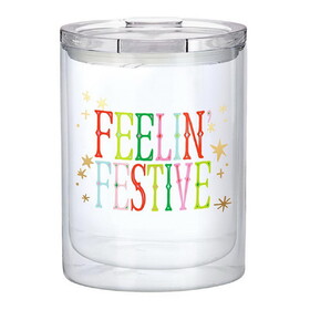 Slant Double-Wall Short Tumbler - Feelin' Festive