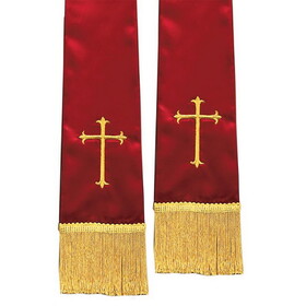 Christian Brands 10619MR Westminster Pulpit Stole - Cross - Red