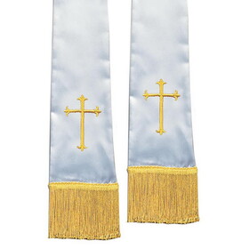 Christian Brands 10621MR Westminster Pulpit Stole - Cross - White