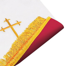 Christian Brands 11669MR Reversible Fleur-de-Lis Cross Pulpit Scarf - Red/White