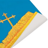 Christian Brands 11761MR Reversible Fleur-de-Lis Cross Communion Table Runner - Blue/White