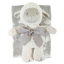 Stephan Baby 120837 Blanket Toy Set - Gray Lamb