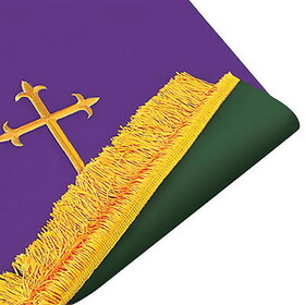 Christian Brands 12681MR Reversible Fleur-de-Lis Cross Bible Marker - Hunter Green/Purple
