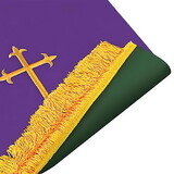 Christian Brands 12687MR Reversible Fleur-de-Lis Cross Flower Stand Cover - Hunter Green/Purple