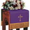 Christian Brands 12687MR Reversible Fleur-de-Lis Cross Flower Stand Cover - Hunter Green/Purple