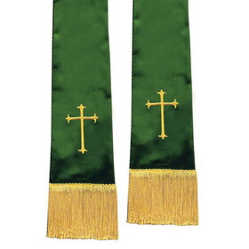 Christian Brands 18539MR Westminster Pulpit Stole - Cross - Green