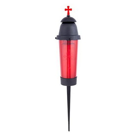 Will & Baumer 21710 Red Cemetery Light With Gold - Molded Dome