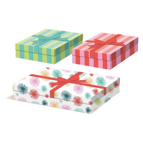 The Gift Wrap Company 35-189217 Set of 3 Gift Box Nested - Contrast Rectangle