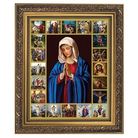 Gerffert 79-336 Mysteries Of The Rosary Gold Tone Framed Print