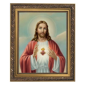 Gerffert 79-480 Sacred Heart of Jesus Gold Tone Framed Print (79-480)