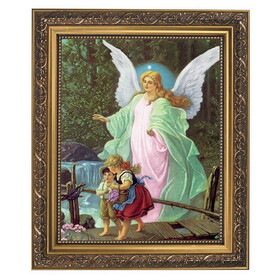 Gerffert 79-867 Guardian Angel Gold Tone Framed Print