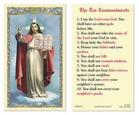 Ambrosiana 800-0675 The Ten Commandments Laminated Holy Card