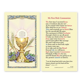 Ambrosiana 800-1060 Christian Brands 800-1060 800-1060 First Communion Laminated Holy Card - 25/pk