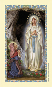 Ambrosiana 800-1129 St. Bernadette Laminated Holy Card - 25/Pk