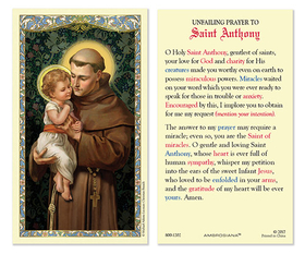 Ambrosiana 800-1202 Saint Anthony Unfailing Prayer Holy Card