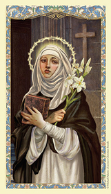 Ambrosiana 800-1212 St. Catherine Of Siena Laminated Holy Card - 25/Pk