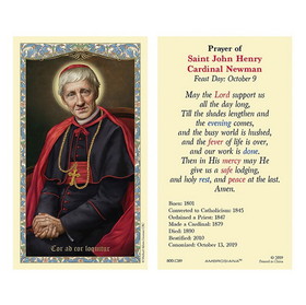 Ambrosiana 800-1289 Saint John Henry Cardinal Newman Laminated Holy Card - 25/pk