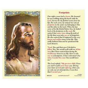 Ambrosiana 800-3426 Head of Christ - Footprints Laminated Holy Card - 25/pk
