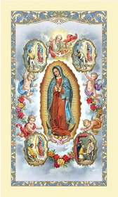 Ambrosiana 800-4271 Our Lady of Guadalupe with Visions Laminated Holy Card