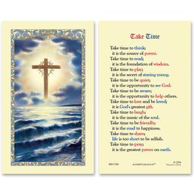Ambrosiana 800-7300 Cross On The Ocean (Take Time) Holy Card