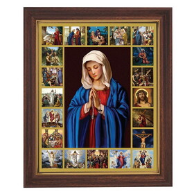 Gerffert 81-336 Mysteries Of The Rosary Wood Tone Framed Print