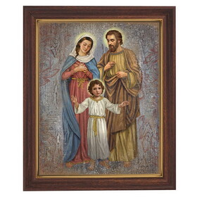 Gerffert 81-601 Holy Family Wood Tone Framed Print