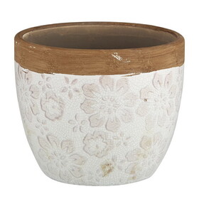 47th & Main AMR118 Flower Pot - Cream and Beige