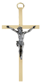 Christian Brands B04P04 James Brennan&#8482; 4-1/4" Brass Crucifix - 4/Pk