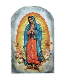 Avalon Gallery B2325 Marco Sevelli Arched Tile Plaque With Stand - Our Lady Of Guadalupe