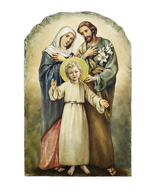 Avalon Gallery B2326 Marco Sevelli Arched Tile Plaque W/ Stand - Holy Family