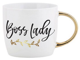 Sippin' Pretty B3518 Gold Handle Mug - Boss Lady