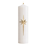 Will & Baumer B3567 Christ Candle, Pillar, Bright Morning Star, Wax Relief 1/Bx, 4 Bx/Cs