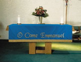 RJ Toomey B4734 Maltese Jacquard Custom Altar Frontal - Blue O Come Emmanuel