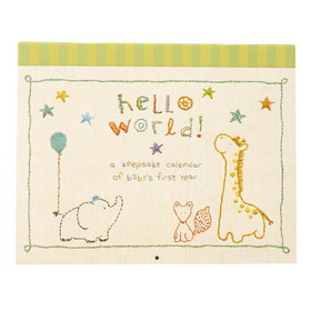 C.R. Gibson BA3-12683 MADE WITH LOVE Baby's First Year Keepsake Calendar