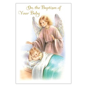 Alfred Mainzer BAP53054 On the Baptism of Your Baby - Baby Baptism Card