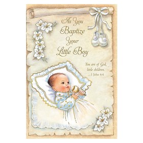 Alfred Mainzer BAP69116 As You Baptize Your Little Boy - Boy Baptism Card