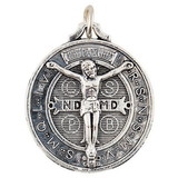 Berkander BK-12328 Silver Saint Benedict Crucifix Medals
