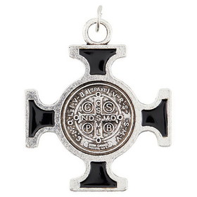 Berkander BK-12338 Silver/Black Saint Benedict Cross Medals