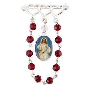Berkander BK-12447 Divine Mercy Rosary Pin