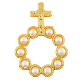 Berkander BK-12527 Crucifix With Pearls Rosary Ring