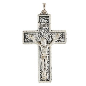 Berkander BK-12681  2"H Silver FC Crucifix Pndt