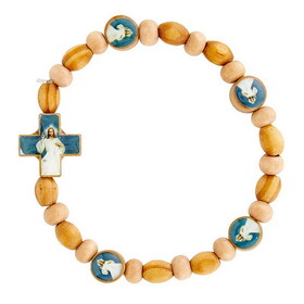 Berkander BK-12741 Divine Mercy Wood Bead Bracelet