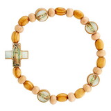 Berkander BK-12746 Our Lady Of Guadalupe Wood Bead Bracelet
