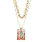 Berkander BK-12753 Our Lady Of Guadalupe Gold Double Chain Necklace