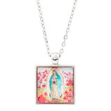 Berkander BK-12759 Our Lady Of Guadalupe Art Tile Pendant With Chain