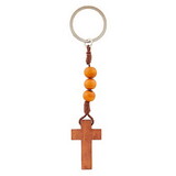 Berkander BK-12779 Wood Cross Beaded Keychain