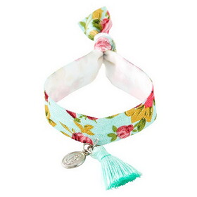 Berkander BK-12781 Our Lady Of Guadalupe Dangle Fabric Bracelet With Tassel