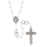 Berkander BK-12847 Wedding Rosary With Special Intertwining Rings - White
