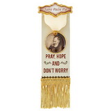 Berkander BK-12876 Vintage Ribbon Pin With Tassels - Saint Padre Pio